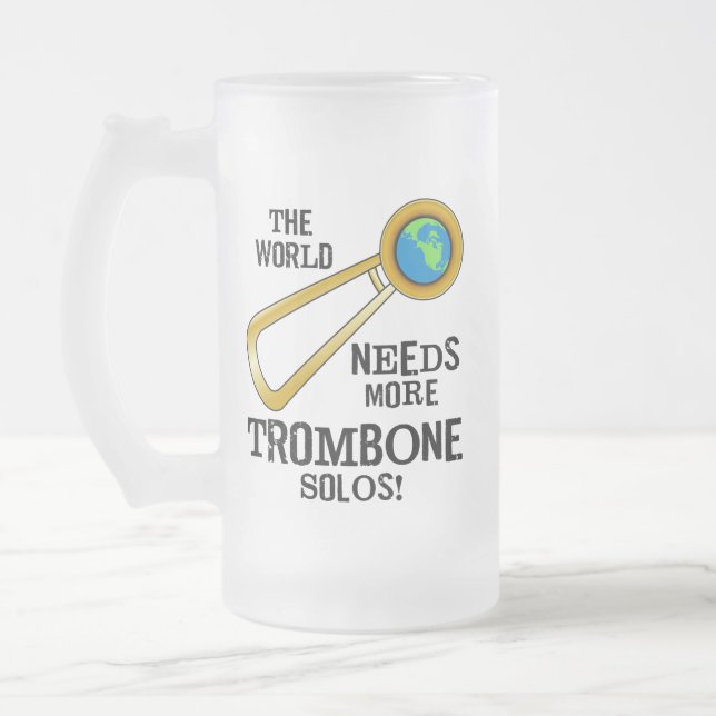 Taza De Cristal Esmerilado Trombone Solos (Izquierda)