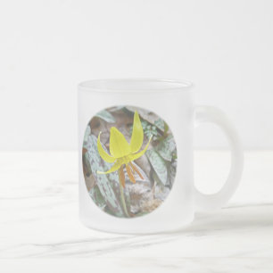 Taza De Cristal Esmerilado Trout Lily Wildflower