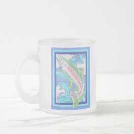 Taza De Cristal Esmerilado Trucha de arcoiris Bomba de vidrio escarcha