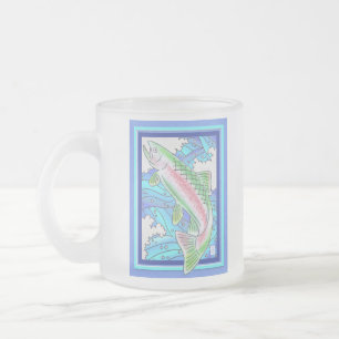 Taza De Cristal Esmerilado Trucha de arcoiris Bomba de vidrio escarcha