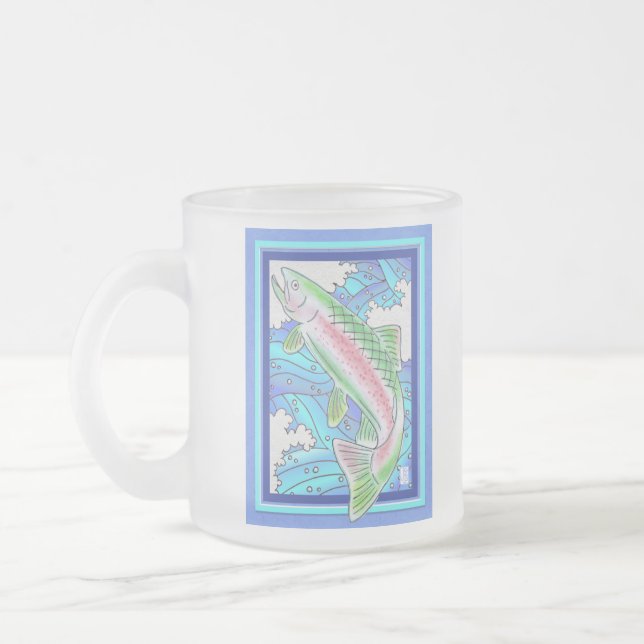 Taza De Cristal Esmerilado Trucha de arcoiris Bomba de vidrio escarcha (Izquierda)
