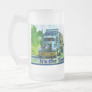 TAZA DE CRISTAL ESMERILADO TRUCKERS GRANDES TRUCK STOP COFFEE MUGS