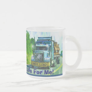 TAZA DE CRISTAL ESMERILADO TRUCKERS GRANDES TRUCK STOP COFFEE MUGS