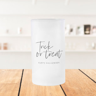 Taza De Cristal Esmerilado Truco Y Tratamiento Mínimo Modernos   Feliz Hallow