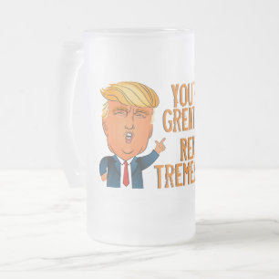 Taza De Cristal Esmerilado Trump gracioso el día del padre