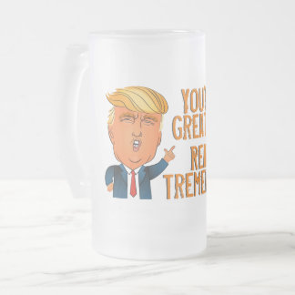 Taza De Cristal Esmerilado Trump gracioso el día del padre