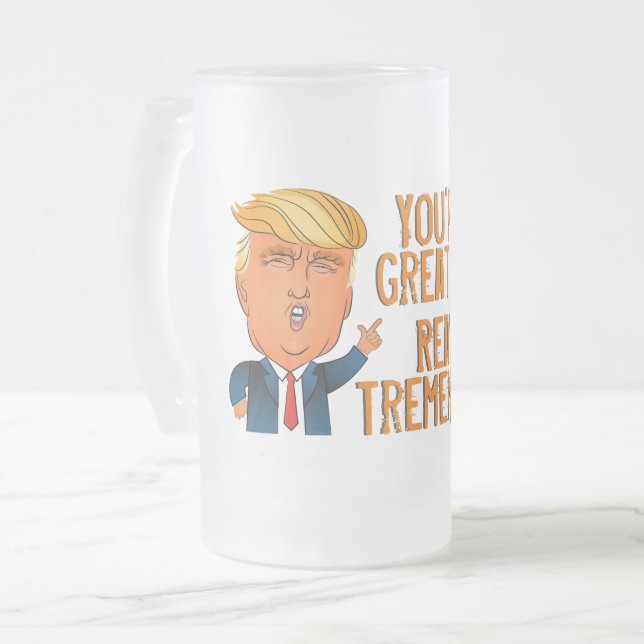 Taza De Cristal Esmerilado Trump gracioso el día del padre (Anverso izquierdo)