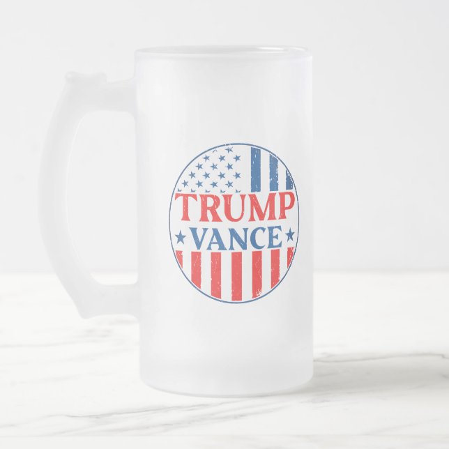 Taza De Cristal Esmerilado Trump Vance (Izquierda)