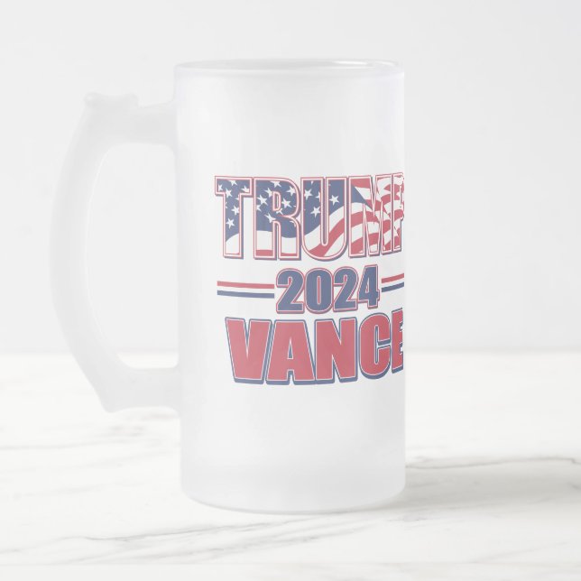 Taza De Cristal Esmerilado Trump Vance 2024 (Izquierda)
