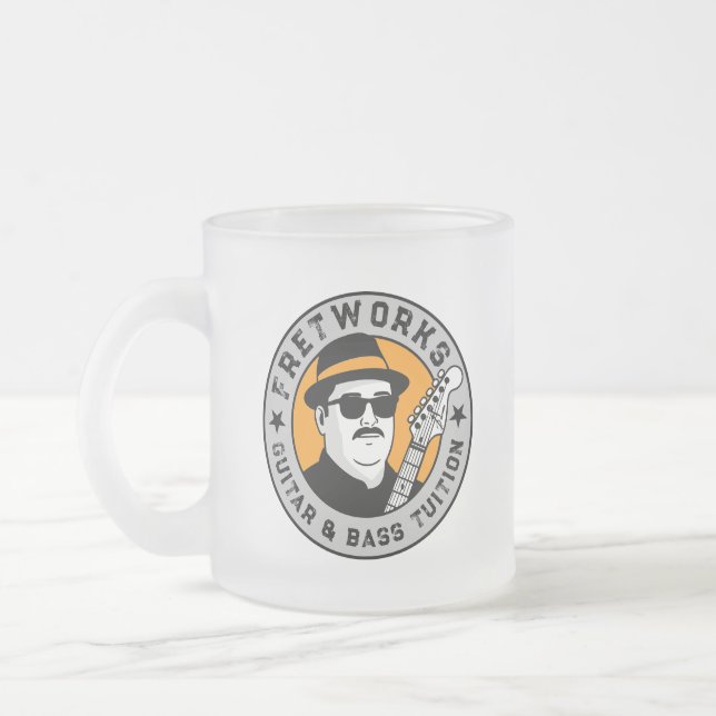 Taza De Cristal Esmerilado Tuición de guitarra y bass - Trabajos Fret (Izquierda)