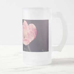 Taza De Cristal Esmerilado Tulipanes En Flor Lindos - Personalizados
