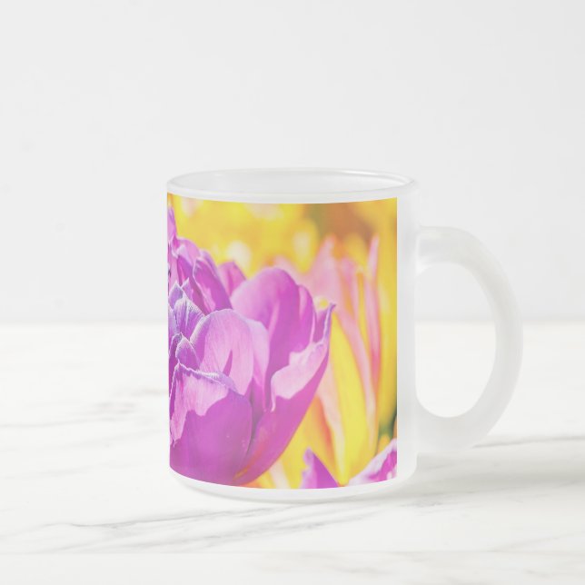 Taza De Cristal Esmerilado Tulipanes encantadores 12 (Derecha)