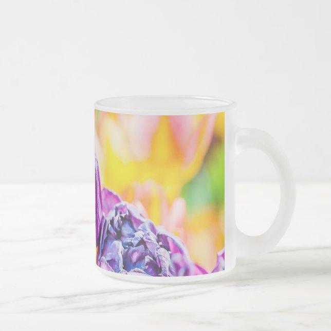 Taza De Cristal Esmerilado Tulipanes encantadores 14 (Derecha)