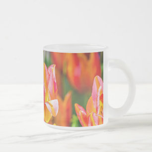 Taza De Cristal Esmerilado Tulipanes Encantadores Hermosos