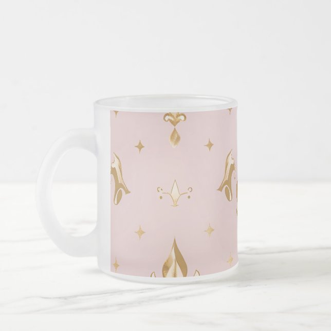 Taza De Cristal Esmerilado Tumbler de vidrio Rosa real (Izquierda)