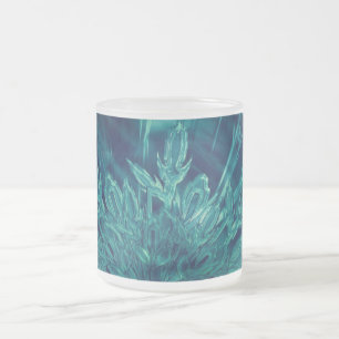 Taza De Cristal Esmerilado Turquesa helada de invierno