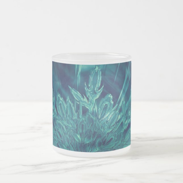 Taza De Cristal Esmerilado Turquesa helada de invierno (Centro)