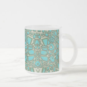 Taza De Cristal Esmerilado Turquesa (taza escarchada)