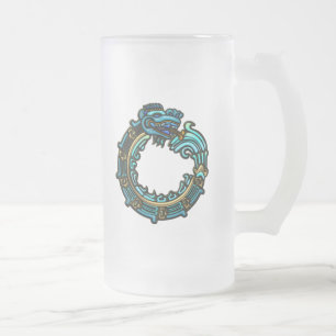 Taza De Cristal Esmerilado Turquoise Quetzalcoatl