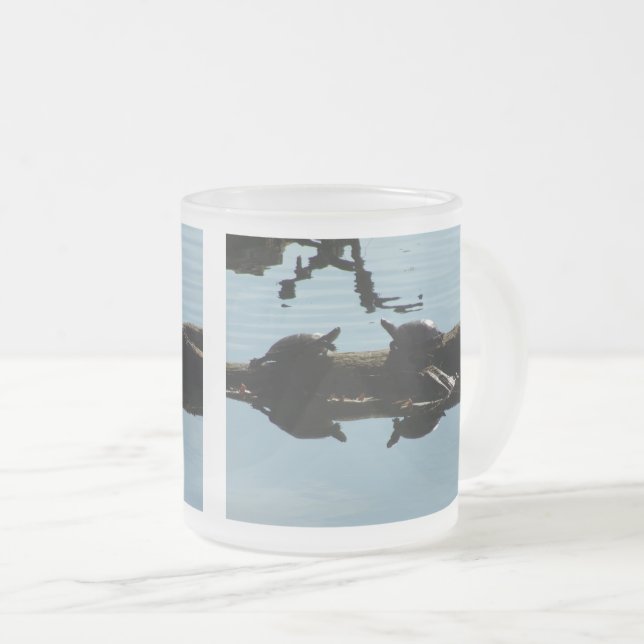 Taza De Cristal Esmerilado Turtle Friends Frosted Glass Mug (Anverso derecho)