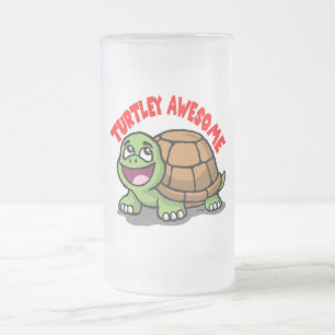Taza De Cristal Esmerilado Turtley impresionante