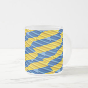 Taza De Cristal Esmerilado Ucrania azul y amarilla inspiró la guerra de paz c