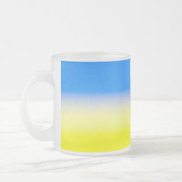 Taza De Cristal Esmerilado Ucrania azul y amarilla inspiró la guerra de paz c