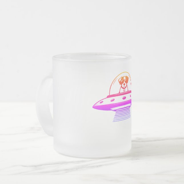 TAZA DE CRISTAL ESMERILADO UFO PETS (Anverso izquierdo)