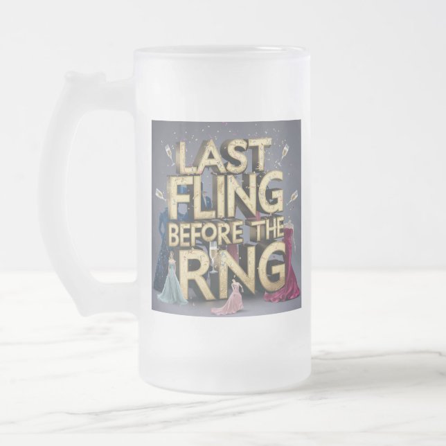 Taza De Cristal Esmerilado Último vuelo antes del anillo (Izquierda)