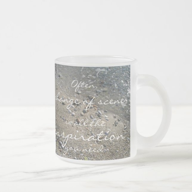 Taza De Cristal Esmerilado Un cambio de escena es toda la inspiración que nec (Derecha)