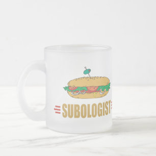 Taza De Cristal Esmerilado Un divertido sandwich submarino