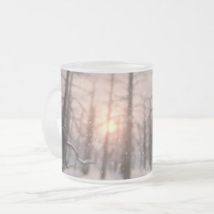 Taza De Cristal Esmerilado Un tazón soñador en una noche de invierno