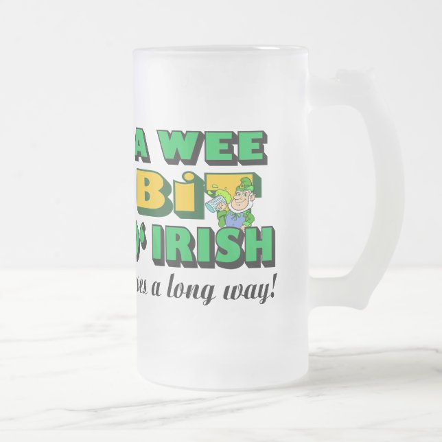 Taza De Cristal Esmerilado Una Mug Irlandesa De Boca Blanca (Derecha)