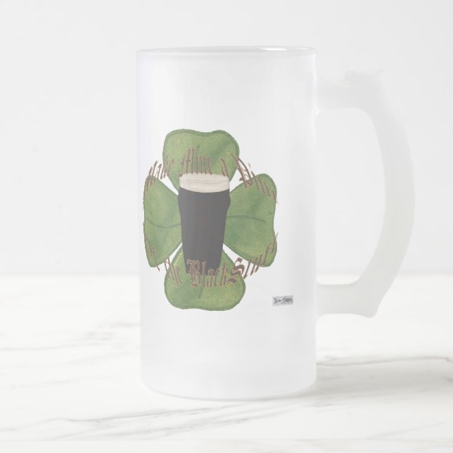 Taza De Cristal Esmerilado Una pinta de lo negro (Derecha)