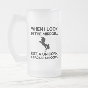 TAZA DE CRISTAL ESMERILADO UNICORN DE BADASS