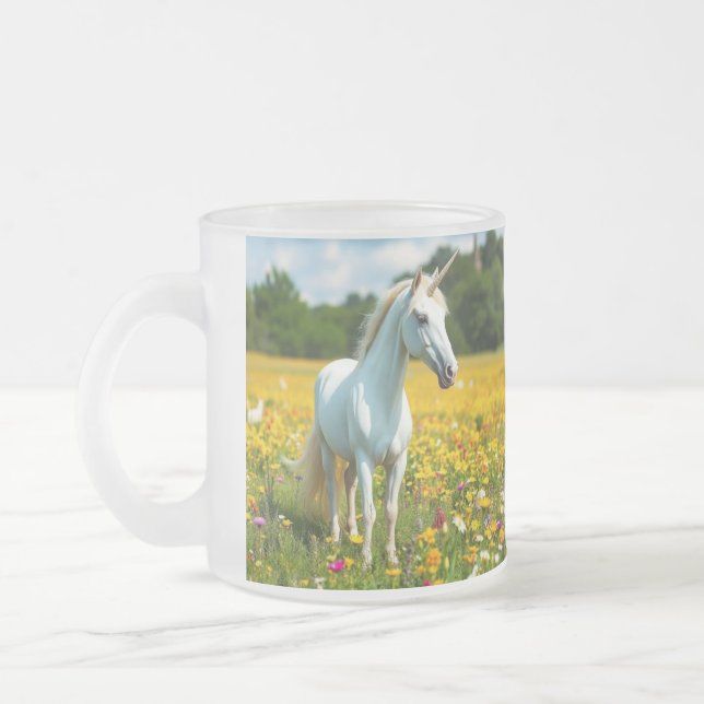 Taza De Cristal Esmerilado Unicornio (Izquierda)