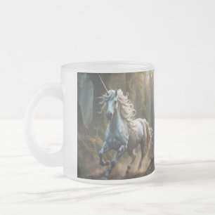 Taza De Cristal Esmerilado Unicornio