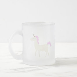 Taza De Cristal Esmerilado unicornio