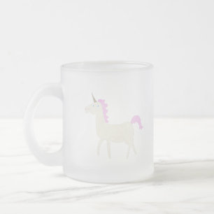 Taza De Cristal Esmerilado unicornio