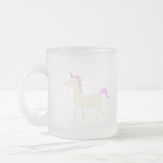 Taza De Cristal Esmerilado unicornio (Izquierda)