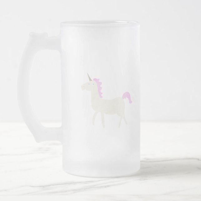 Taza De Cristal Esmerilado unicornio (Izquierda)