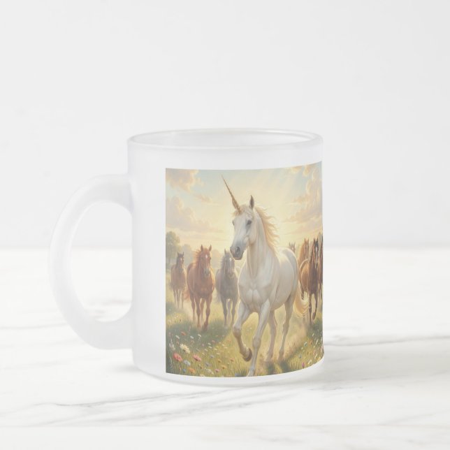 Taza De Cristal Esmerilado Unicornio (Izquierda)