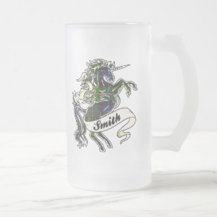 Taza De Cristal Esmerilado Unicornio del tartán de Smith