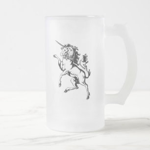 Taza De Cristal Esmerilado Unicornio desenfrenado