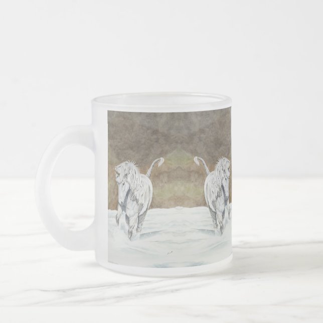 Taza De Cristal Esmerilado Unicornio islandés (Izquierda)