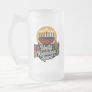 Taza De Cristal Esmerilado Unidad en el Espíritu de Kwanzaa