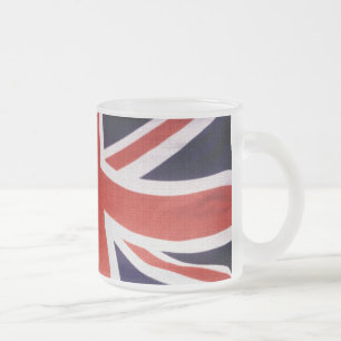 Taza De Cristal Esmerilado Unión del Reino Unido Jack Patriotic Coffee Mug