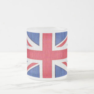 Taza De Cristal Esmerilado Union Jack - bandera del Reino Unido