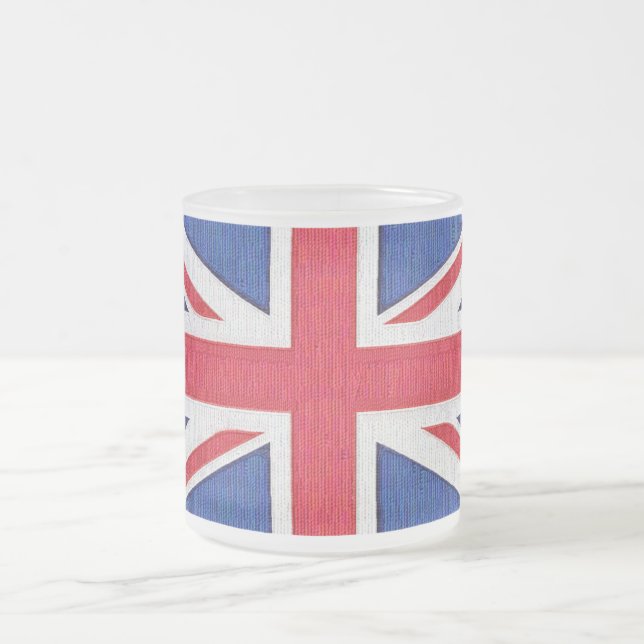 Taza De Cristal Esmerilado Union Jack - bandera del Reino Unido (Centro)