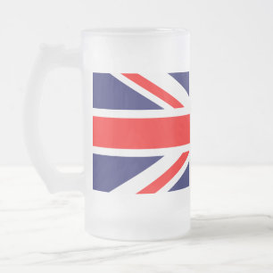 Taza De Cristal Esmerilado Union Jack Frosted Beer Mug